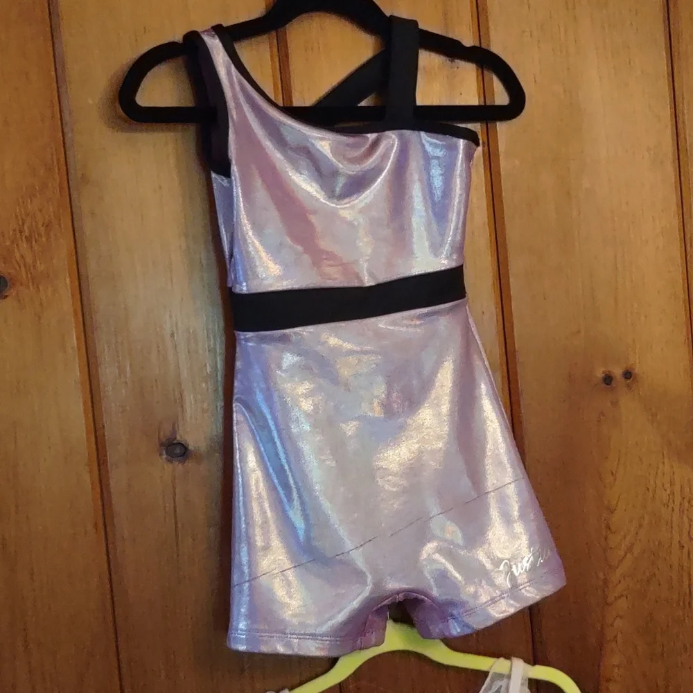 Justice Iridescent Purple 5/6 and Cat&Jack Pink Dance Leotard 6 EUC Girls